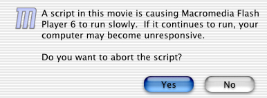 Flash... running... slowly... dialog box