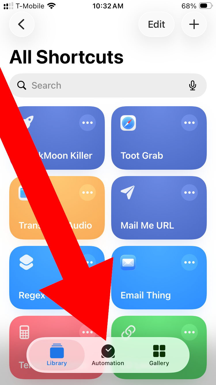 Apple Shortcuts screen shot
