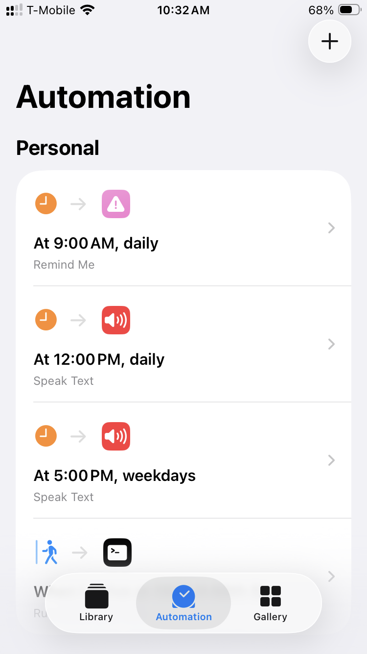 Apple Shortcuts screen shot