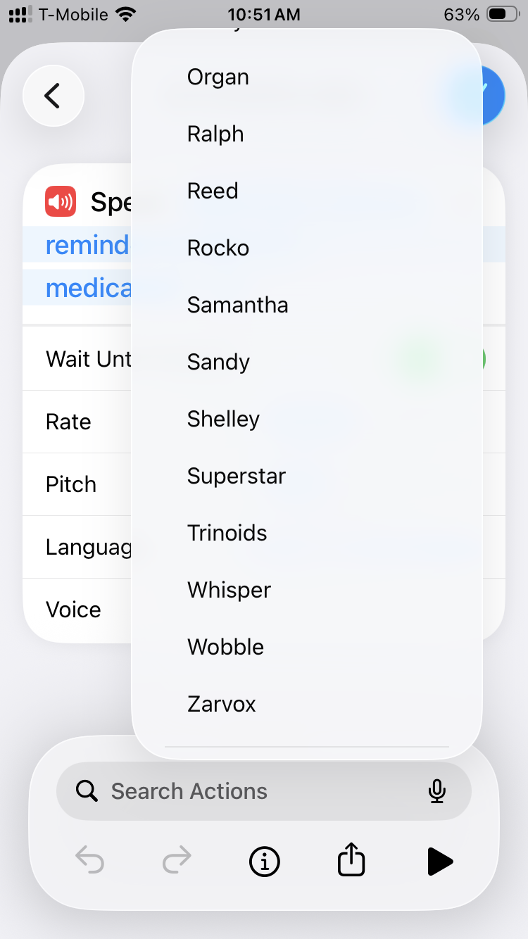 Apple Shortcuts screen shot